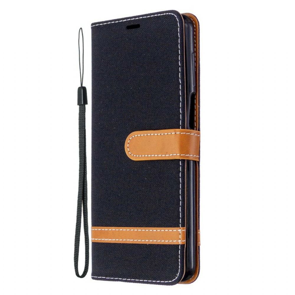 Flip Case Für Xiaomi Redmi Note 9S / Note 9 Pro Mit Kordel Armband In Stoff- Und Lederoptik