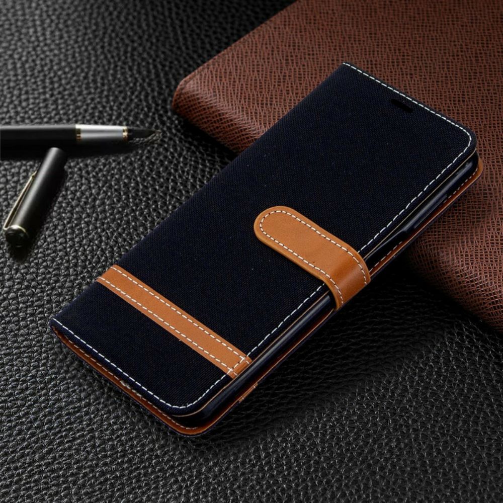 Flip Case Für Xiaomi Redmi Note 9S / Note 9 Pro Mit Kordel Armband In Stoff- Und Lederoptik