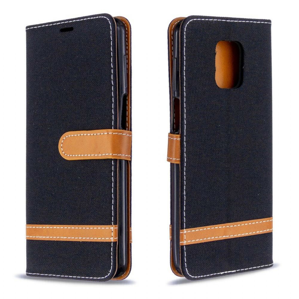 Flip Case Für Xiaomi Redmi Note 9S / Note 9 Pro Mit Kordel Armband In Stoff- Und Lederoptik