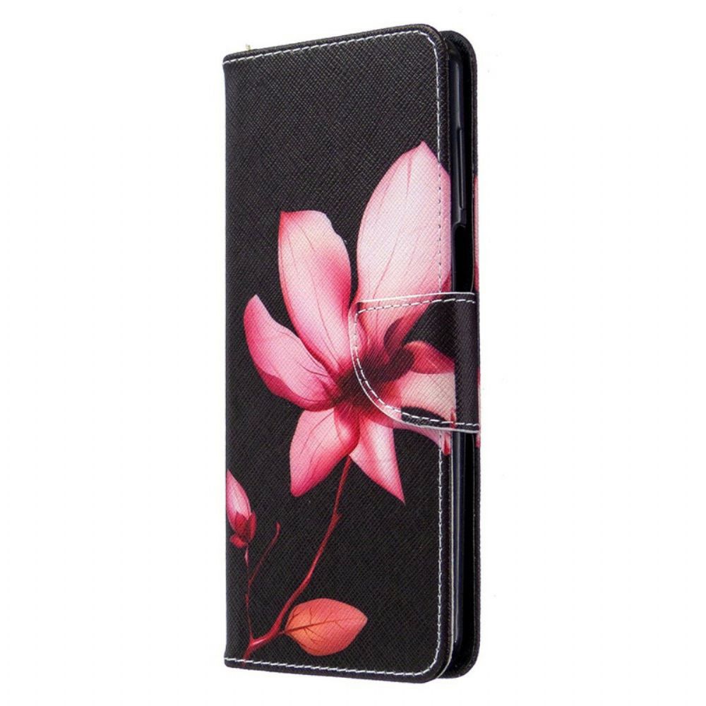 Flip Case Für Xiaomi Redmi Note 9S / Note 9 Pro Rosa Blume