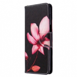 Flip Case Für Xiaomi Redmi Note 9S / Note 9 Pro Rosa Blume