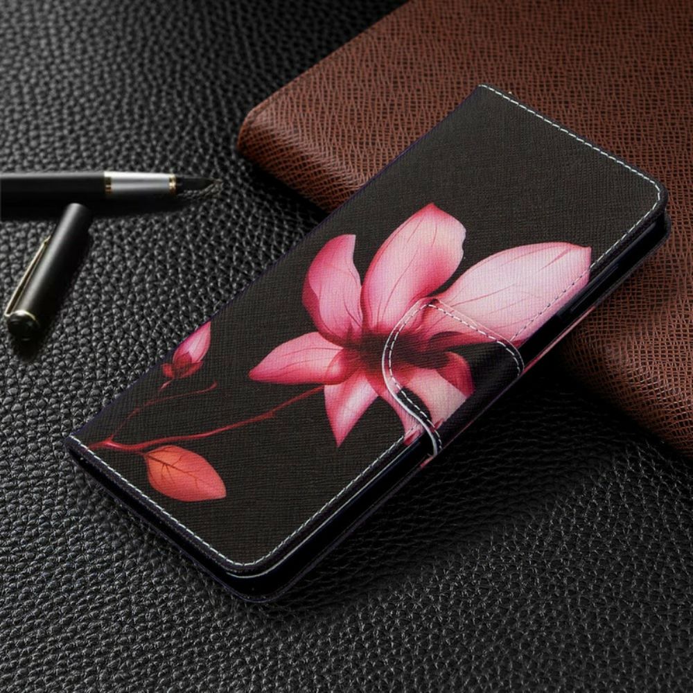 Flip Case Für Xiaomi Redmi Note 9S / Note 9 Pro Rosa Blume