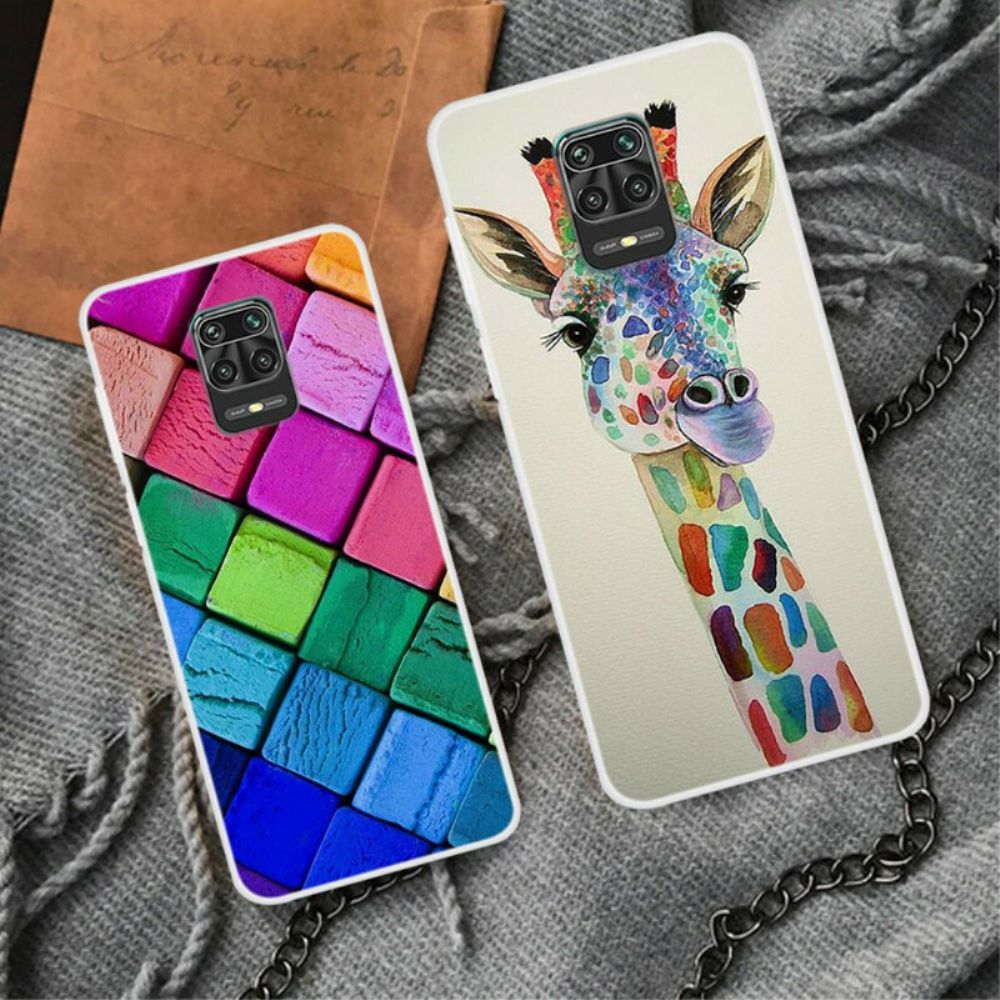 Handyhülle Für Xiaomi Redmi Note 9S / Note 9 Pro Bunte Giraffe