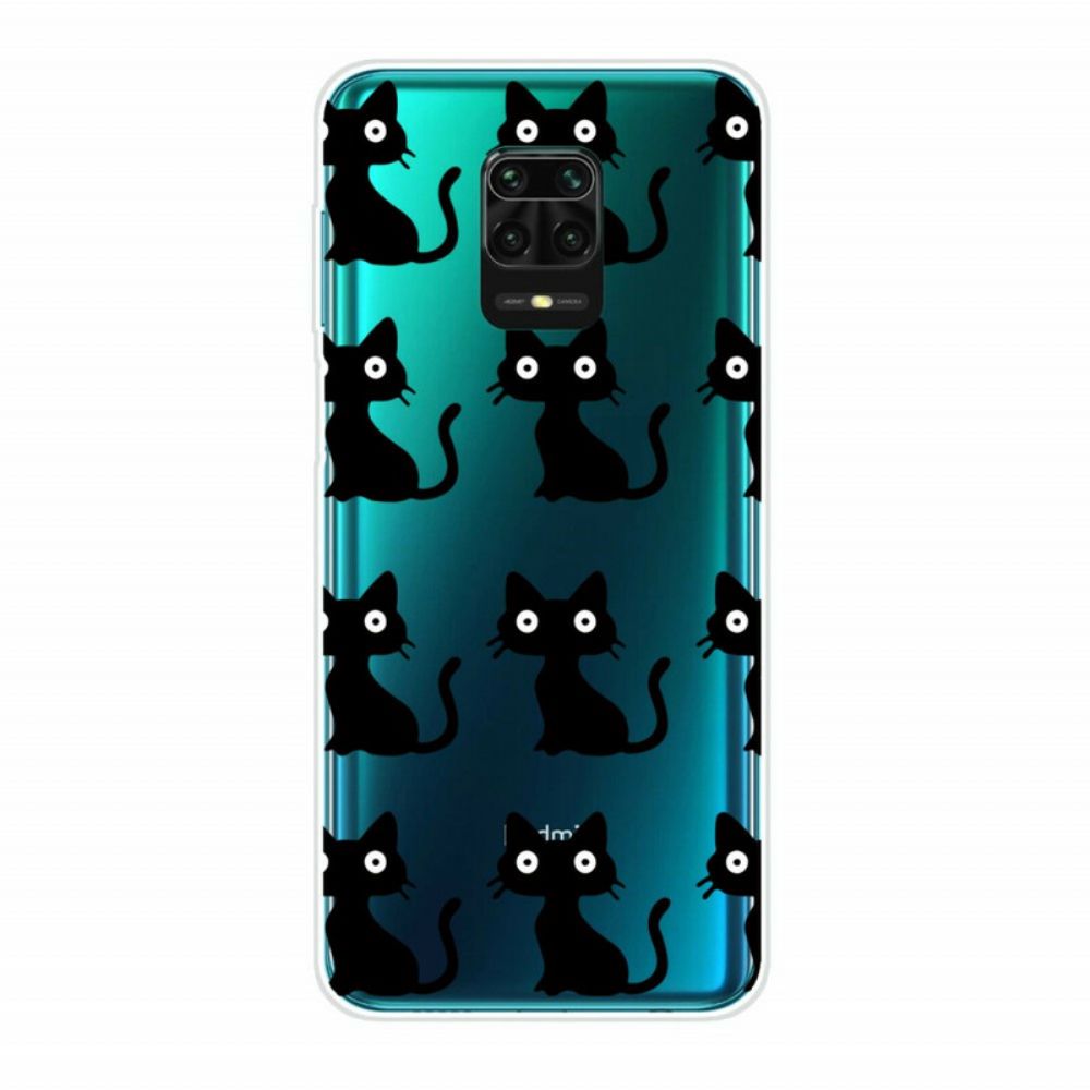 Handyhülle Für Xiaomi Redmi Note 9S / Note 9 Pro Mehrere Schwarze Katzen