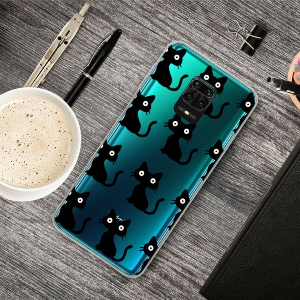 Handyhülle Für Xiaomi Redmi Note 9S / Note 9 Pro Mehrere Schwarze Katzen