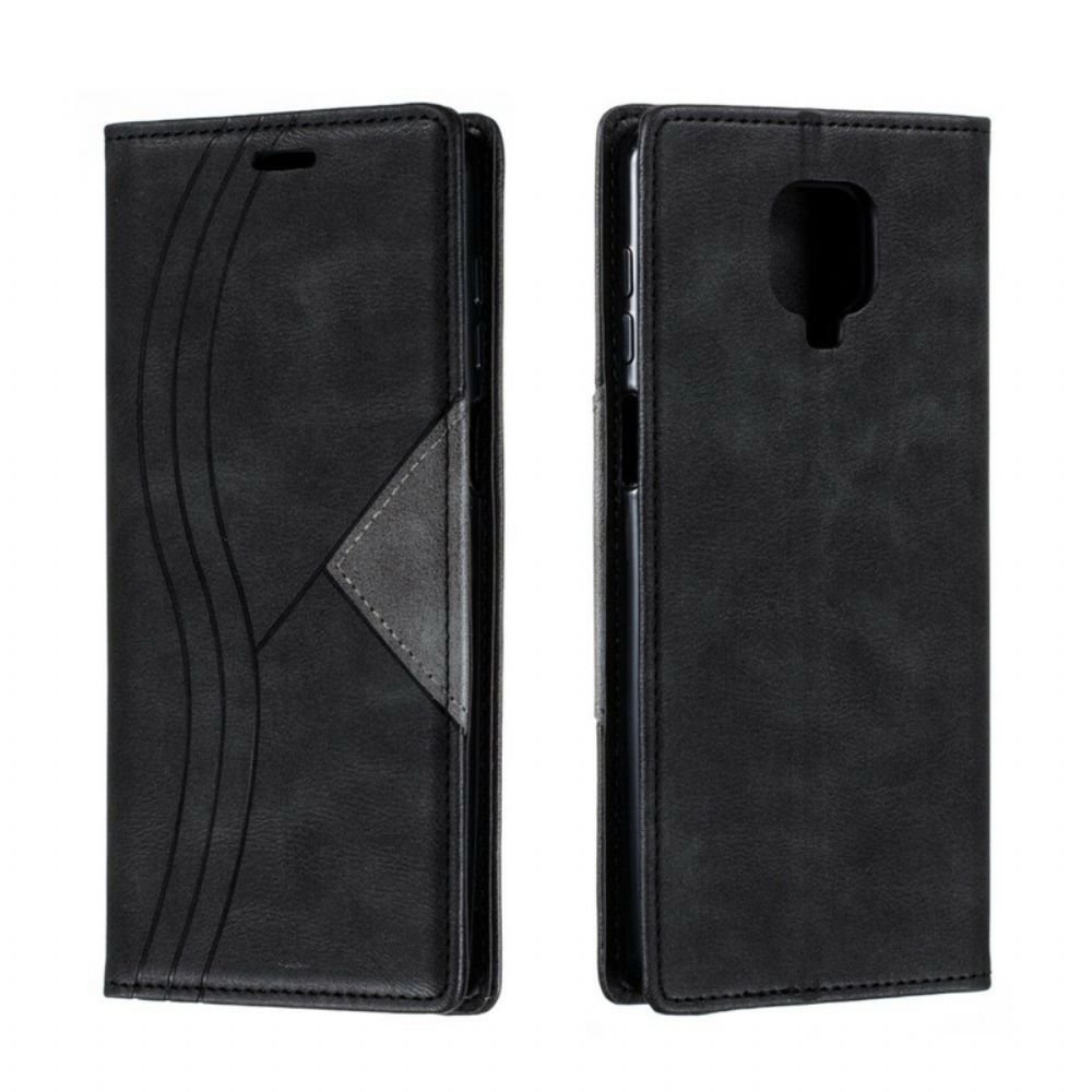 Schutzhülle Für Xiaomi Redmi Note 9S / Note 9 Pro Flip Case Wellenleder-stil