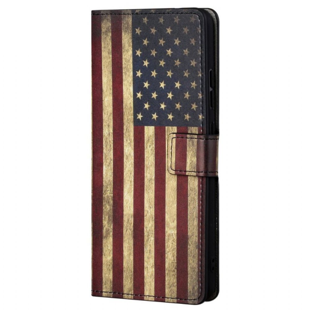 Flip Case Für Poco M4 Pro 5G Amerikanische Flagge