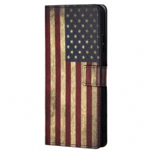 Flip Case Für Poco M4 Pro 5G Amerikanische Flagge