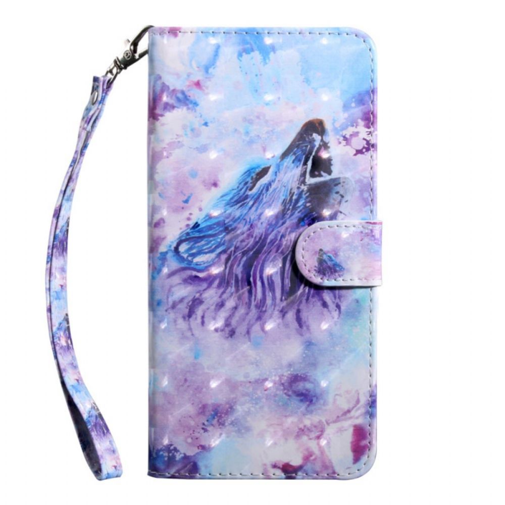 Flip Case Für Poco M4 Pro 5G Aquarell Wolf