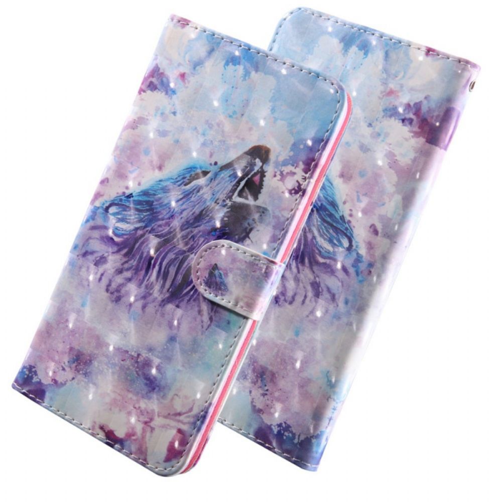 Flip Case Für Poco M4 Pro 5G Aquarell Wolf