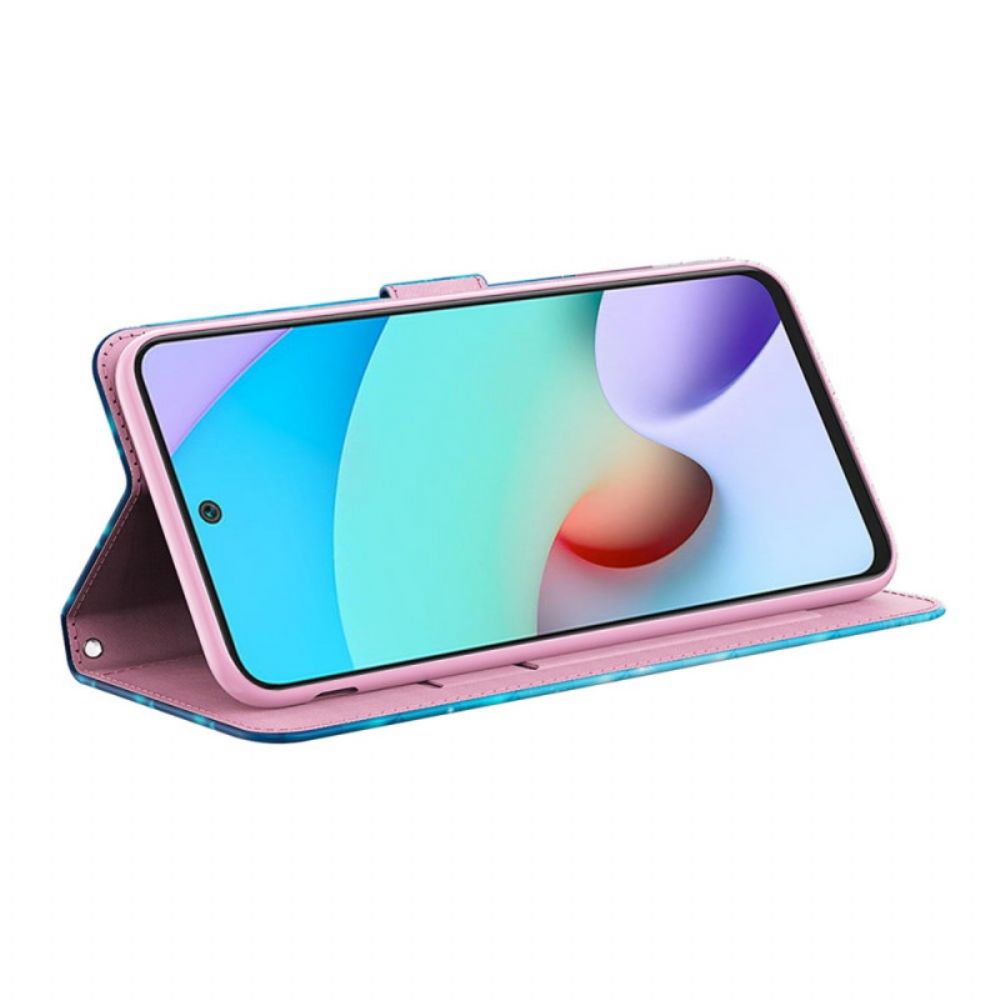 Flip Case Für Poco M4 Pro 5G Blaue Schmetterlinge