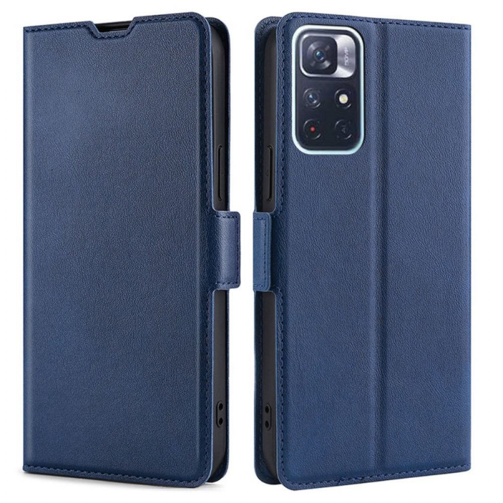 Flip Case Für Poco M4 Pro 5G Fineness-leder-stil