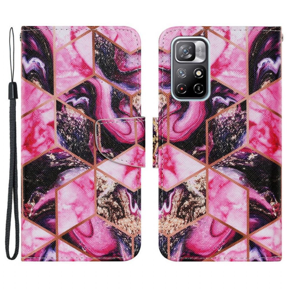 Flip Case Für Poco M4 Pro 5G Geometrischer Marmorstil