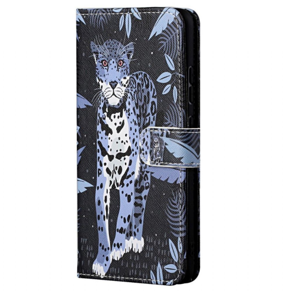 Flip Case Für Poco M4 Pro 5G Mit Kordel Tanga Leopard