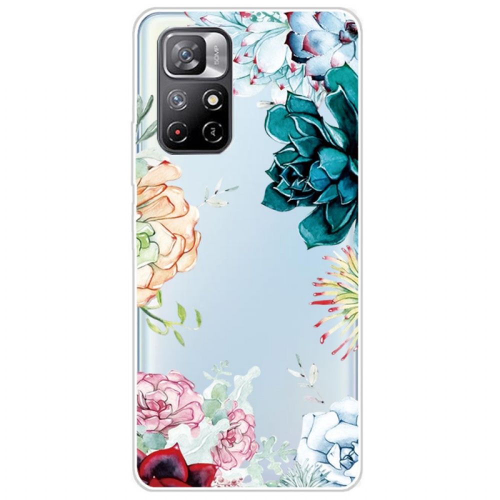 Handyhülle Für Poco M4 Pro 5G Aquarell Blumen