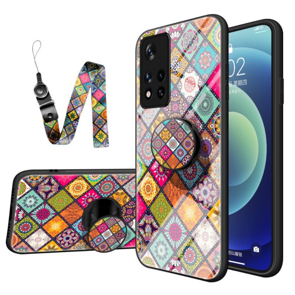 Handyhülle Für Poco M4 Pro 5G Magnetischer Patchwork-halter