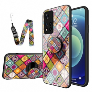 Handyhülle Für Poco M4 Pro 5G Magnetischer Patchwork-halter