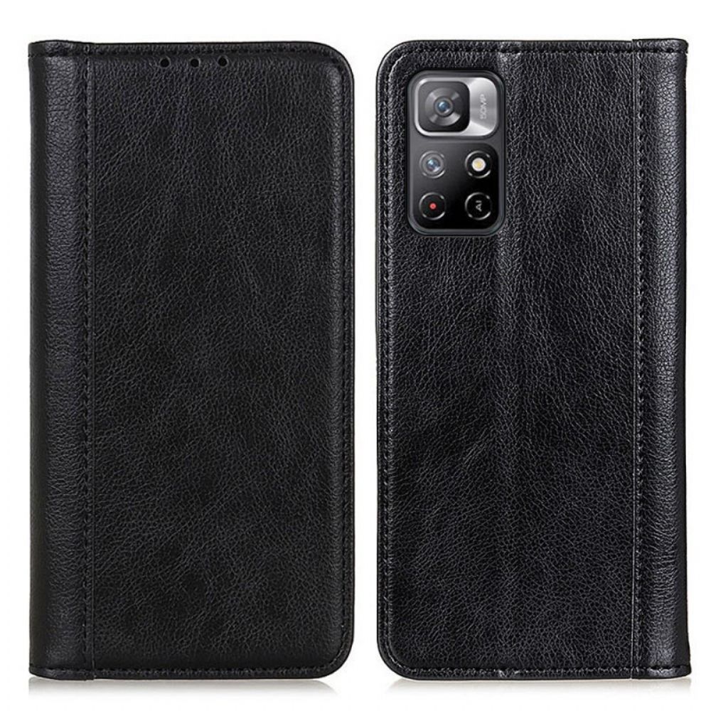 Schutzhülle Für Poco M4 Pro 5G Flip Case Elegance Litschi-spaltleder