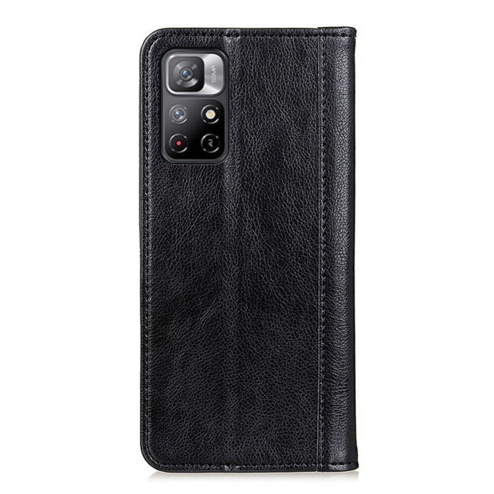 Schutzhülle Für Poco M4 Pro 5G Flip Case Elegance Litschi-spaltleder