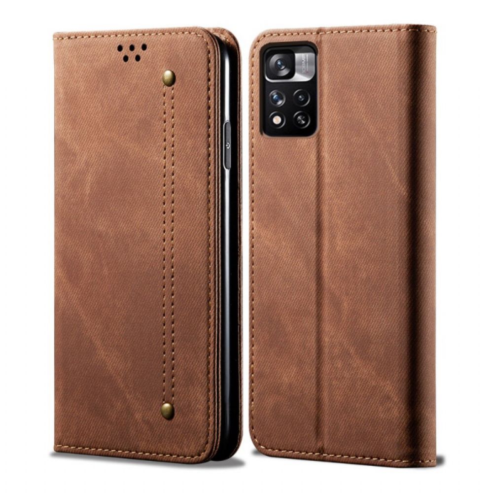 Schutzhülle Für Poco M4 Pro 5G Flip Case Jeansstoff