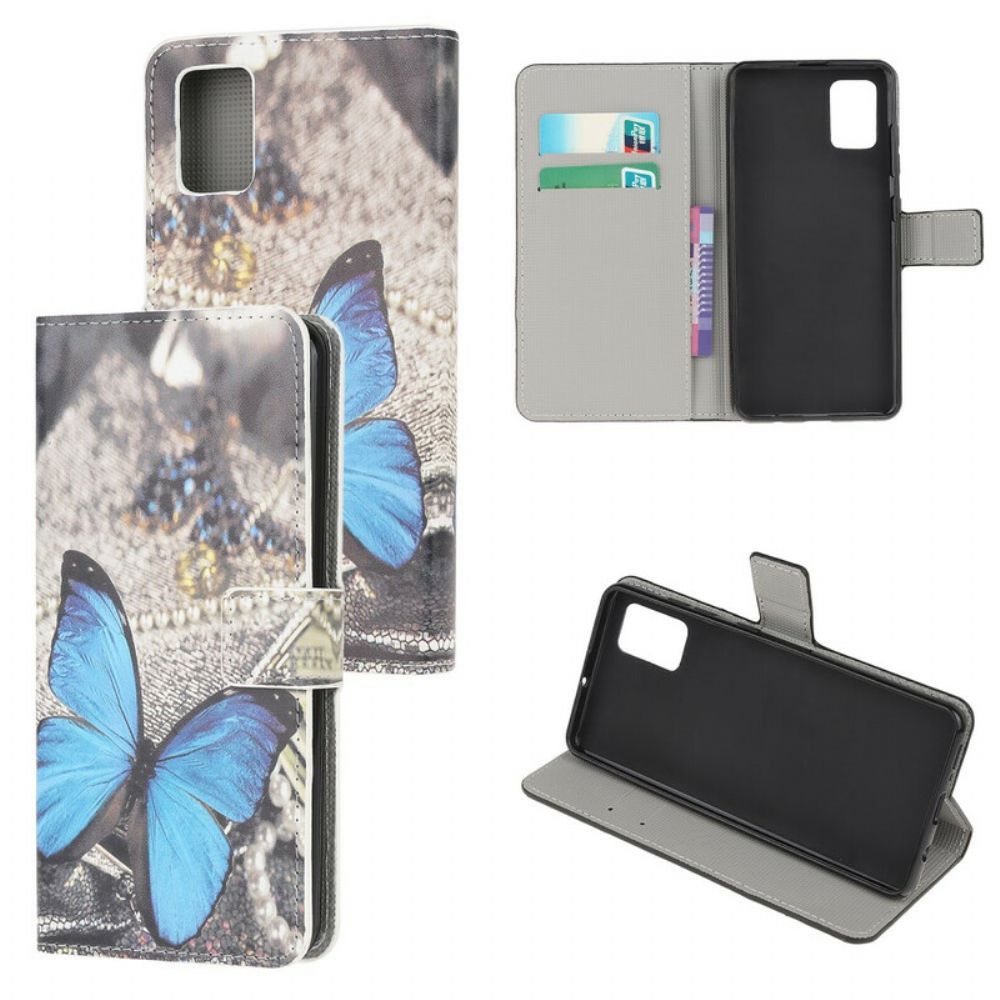 Flip Case Für Samsung Galaxy A52 4G / A52 5G / A52s 5G Blauer Schmetterling