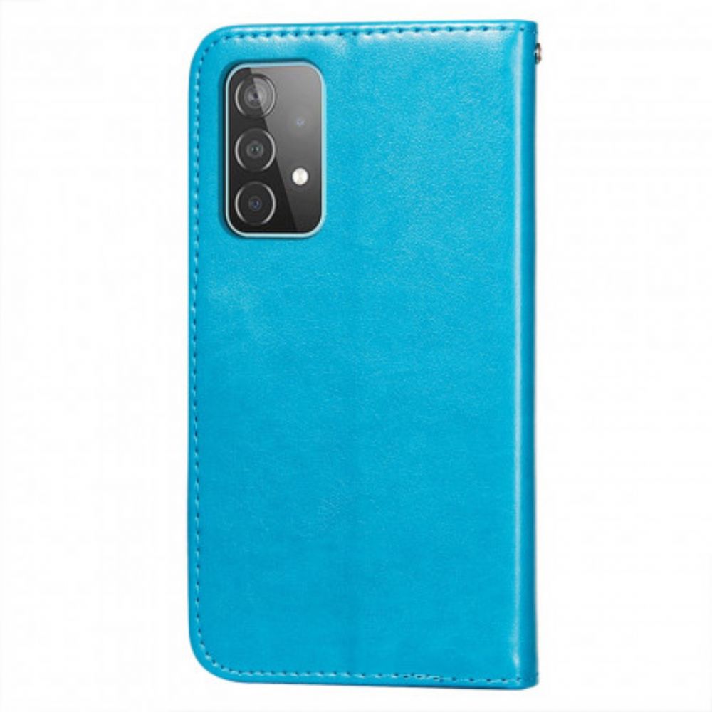 Flip Case Für Samsung Galaxy A52 4G / A52 5G / A52s 5G Blumenstickdruck