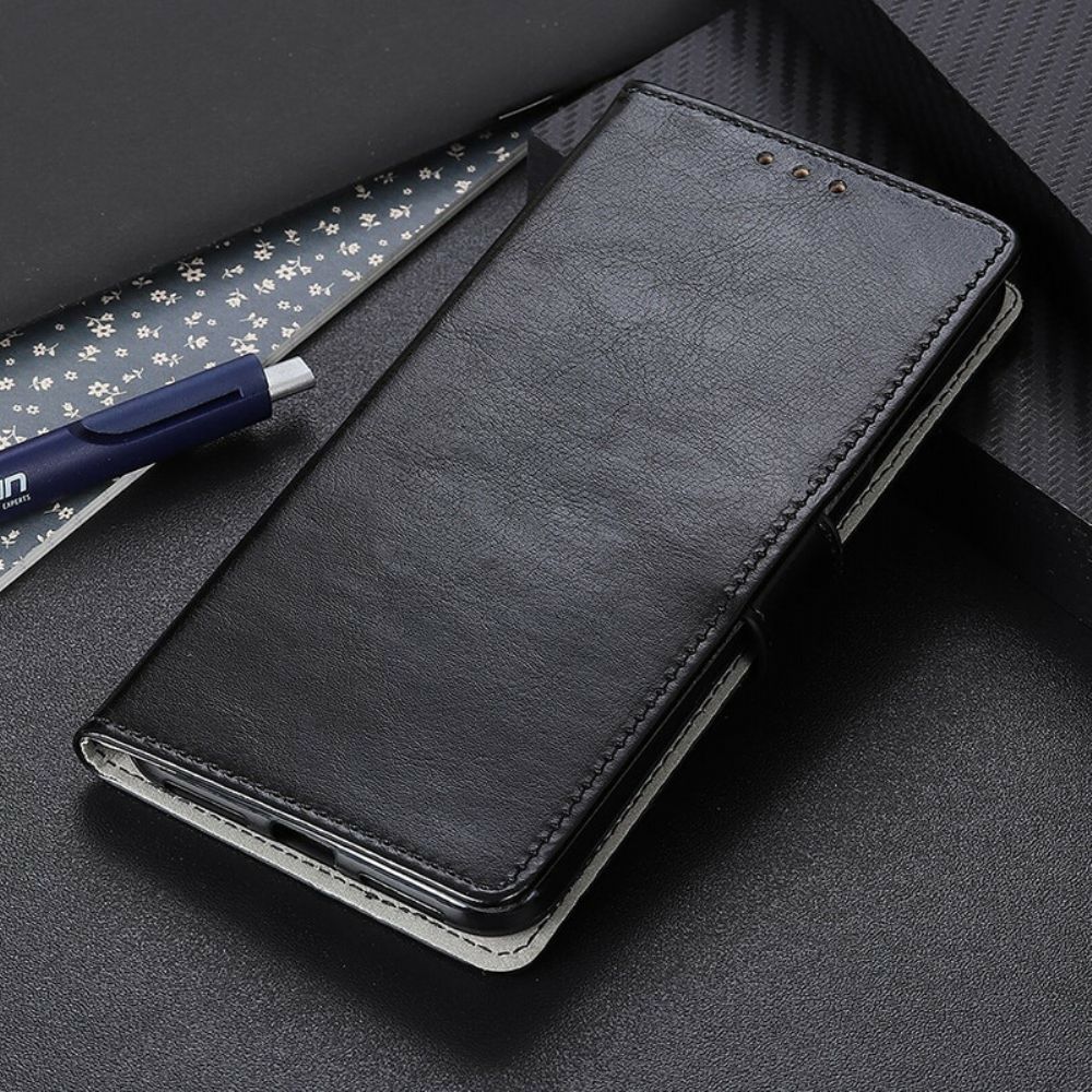 Flip Case Für Samsung Galaxy A52 4G / A52 5G / A52s 5G Eleganter Glänzender Ledereffekt