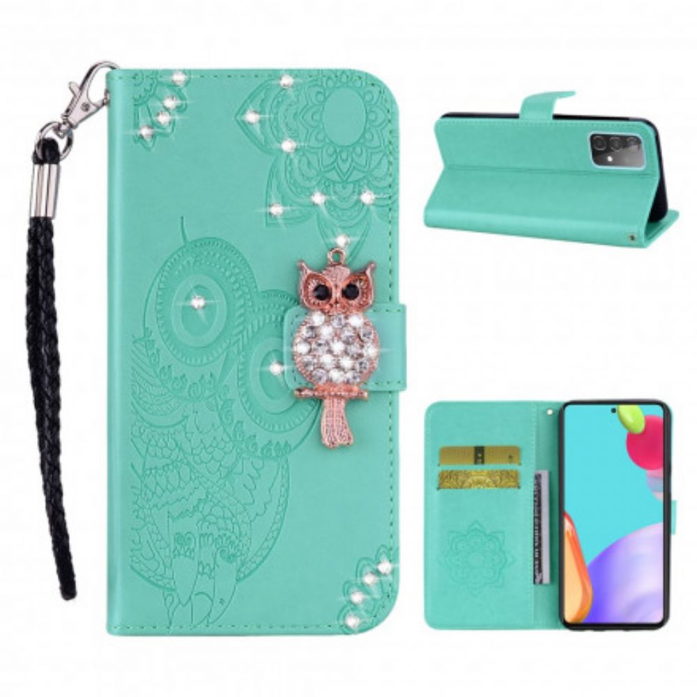 Flip Case Für Samsung Galaxy A52 4G / A52 5G / A52s 5G Eulen-mandala Und Anhänger