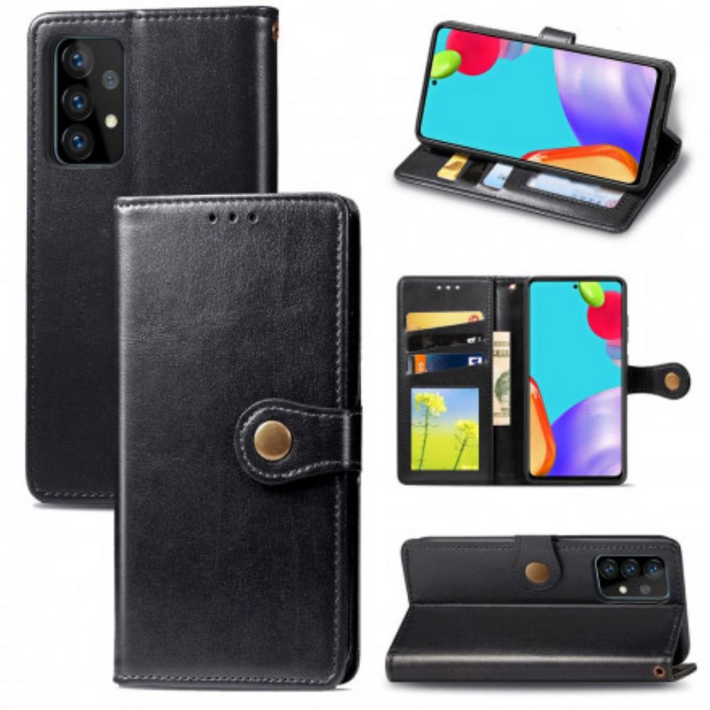 Flip Case Für Samsung Galaxy A52 4G / A52 5G / A52s 5G Kunstleder Und Vintage-verschluss