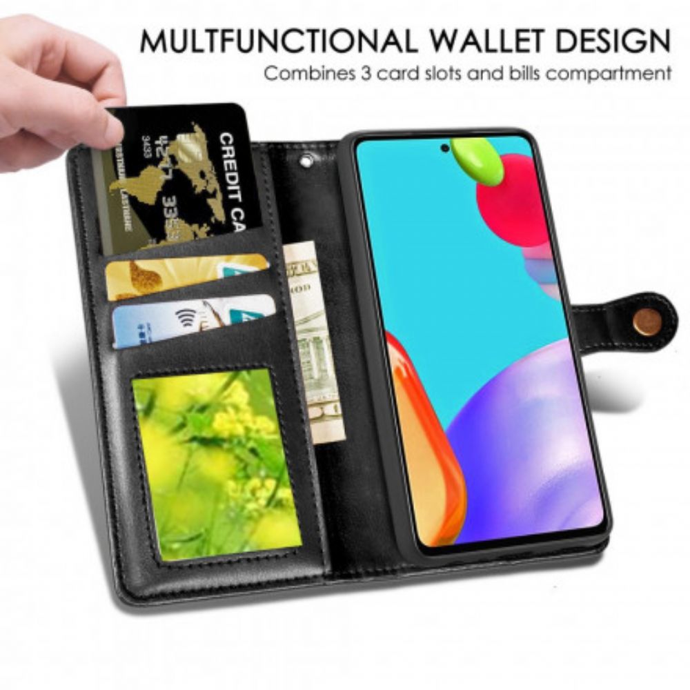 Flip Case Für Samsung Galaxy A52 4G / A52 5G / A52s 5G Kunstleder Und Vintage-verschluss