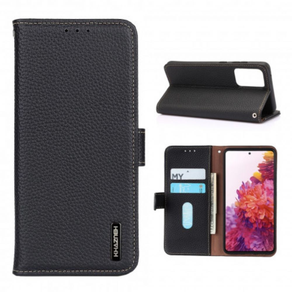 Flip Case Für Samsung Galaxy A52 4G / A52 5G / A52s 5G Litschi Khazneh-leder