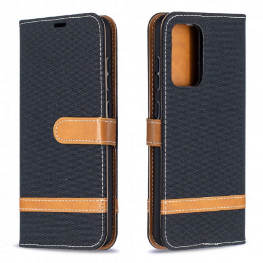 Flip Case Für Samsung Galaxy A52 4G / A52 5G / A52s 5G Mit Kordel Armband In Stoff- Und Lederoptik