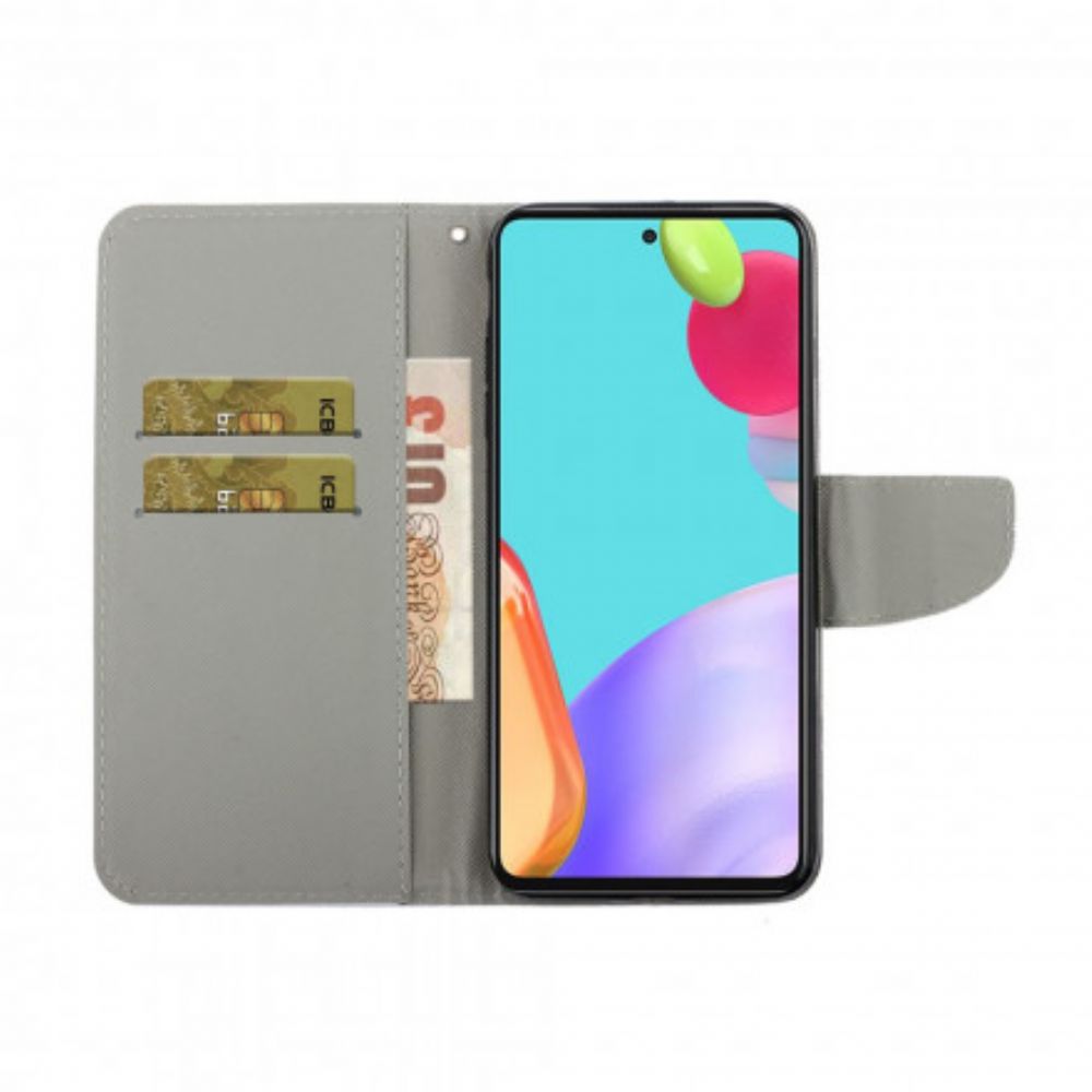 Flip Case Für Samsung Galaxy A52 4G / A52 5G / A52s 5G Mit Kordel Fass Mich Nicht An Riemchenkatze