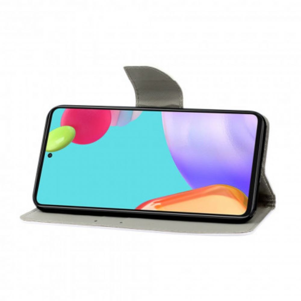 Flip Case Für Samsung Galaxy A52 4G / A52 5G / A52s 5G Mit Kordel Tanga-gänseblümchen