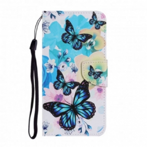 Flip Case Für Samsung Galaxy A52 4G / A52 5G / A52s 5G Schmetterlinge Und Sommerblumen