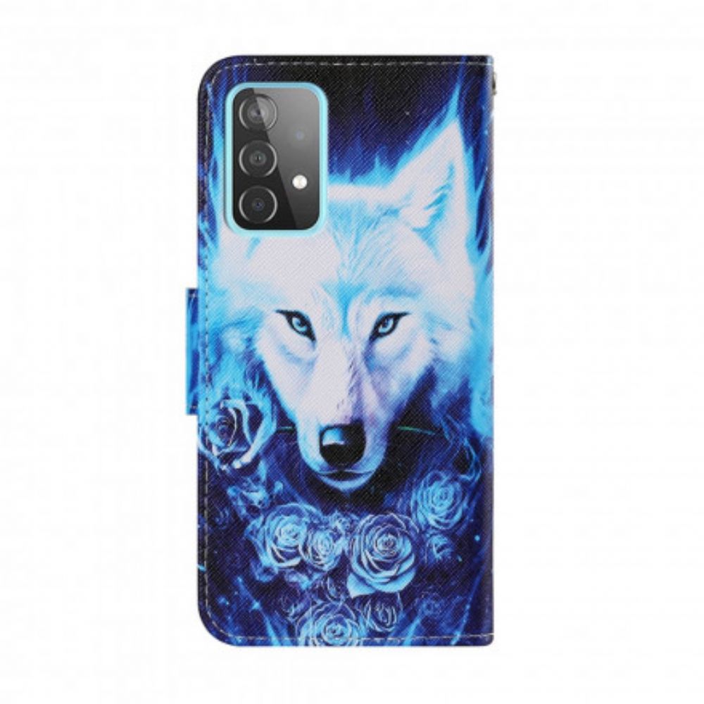 Flip Case Für Samsung Galaxy A52 4G / A52 5G / A52s 5G Weißer Wolf