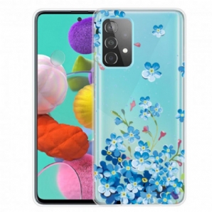 Handyhülle Für Samsung Galaxy A52 4G / A52 5G / A52s 5G Blaue Blumen