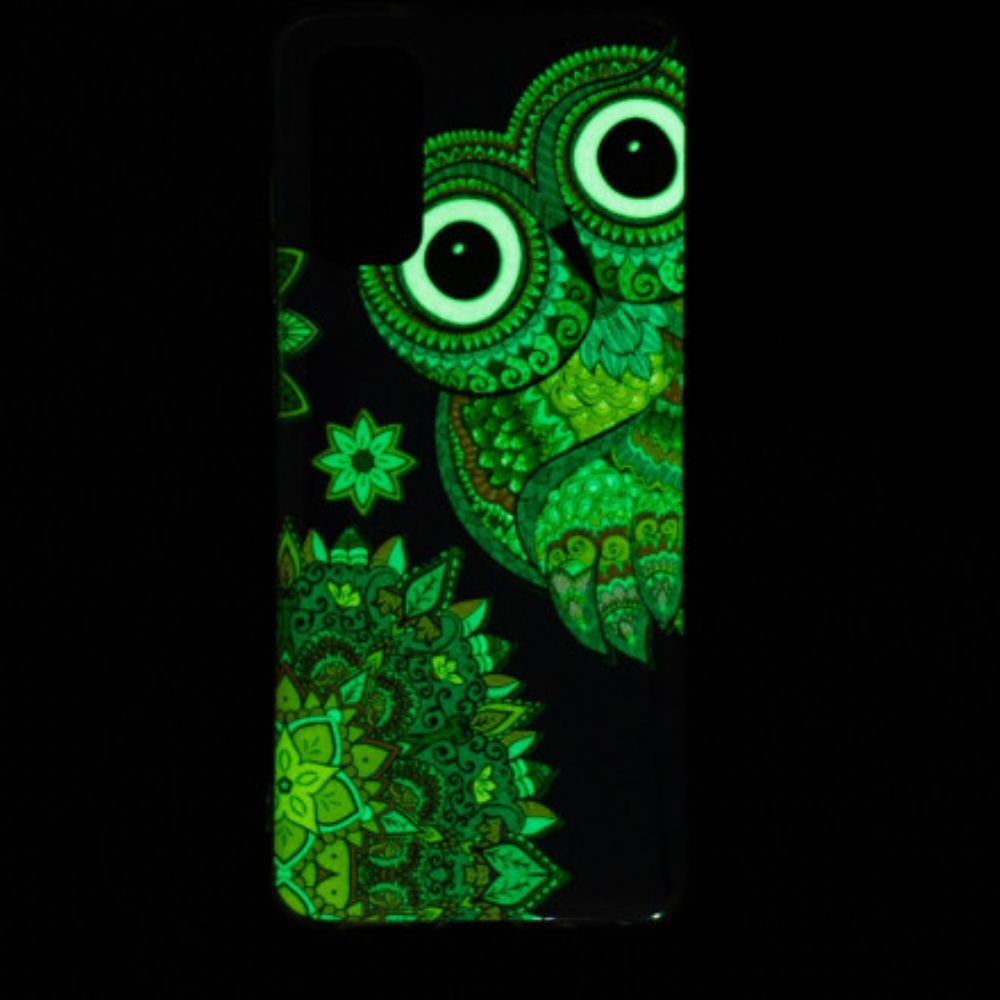 Handyhülle Für Samsung Galaxy A52 4G / A52 5G / A52s 5G Fluoreszierende Mandala-eule