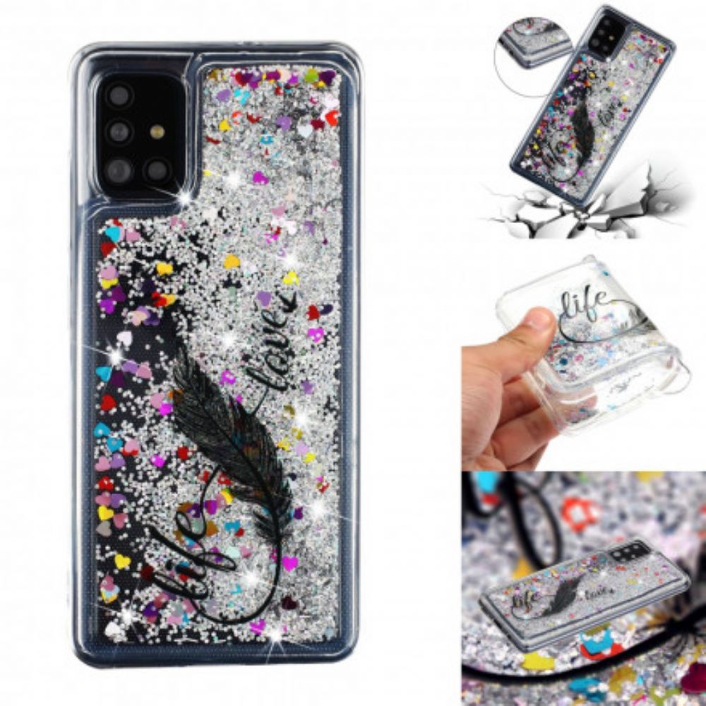 Handyhülle Für Samsung Galaxy A52 4G / A52 5G / A52s 5G Leben & Liebe Glitzer