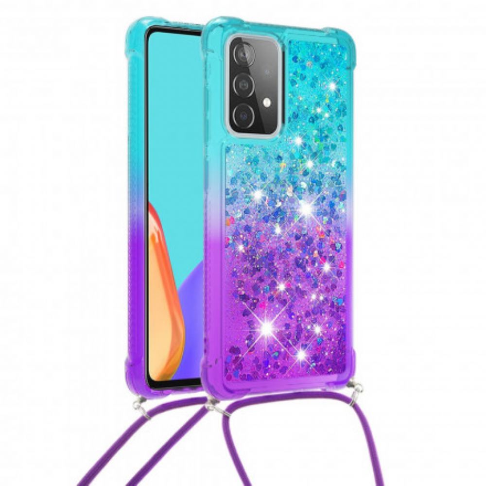 Handyhülle Für Samsung Galaxy A52 4G / A52 5G / A52s 5G Silikon Glitter Und Kordel