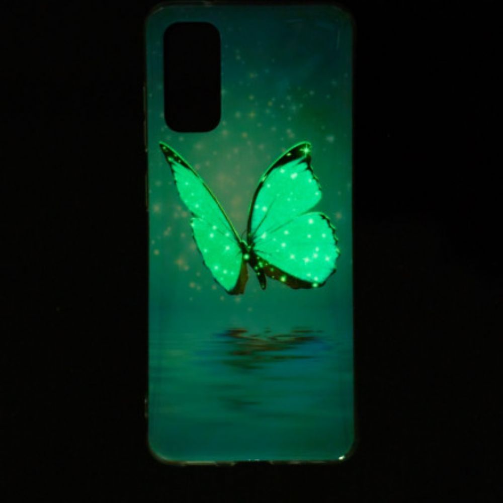 Hülle Für Samsung Galaxy A52 4G / A52 5G / A52s 5G Fluoreszierender Blauer Schmetterling