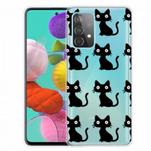 Hülle Für Samsung Galaxy A52 4G / A52 5G / A52s 5G Mehrere Schwarze Katzen