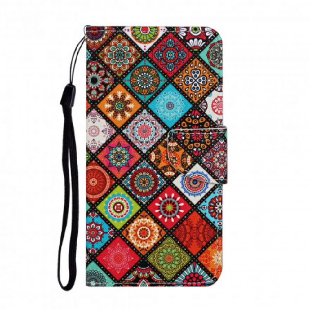 Lederhüllen Für Samsung Galaxy A52 4G / A52 5G / A52s 5G Patchwork-mandalas Mit Lanyard