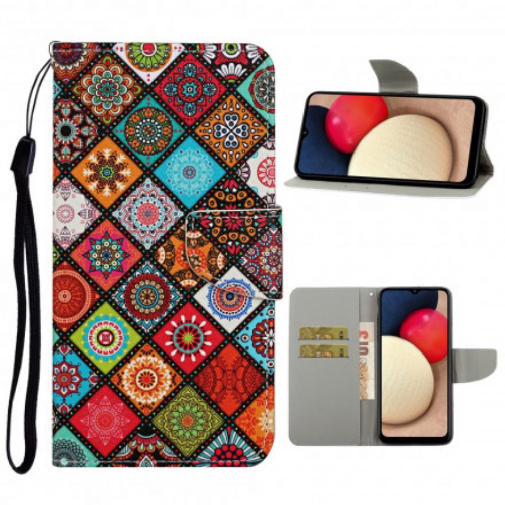 Lederhüllen Für Samsung Galaxy A52 4G / A52 5G / A52s 5G Patchwork-mandalas Mit Lanyard