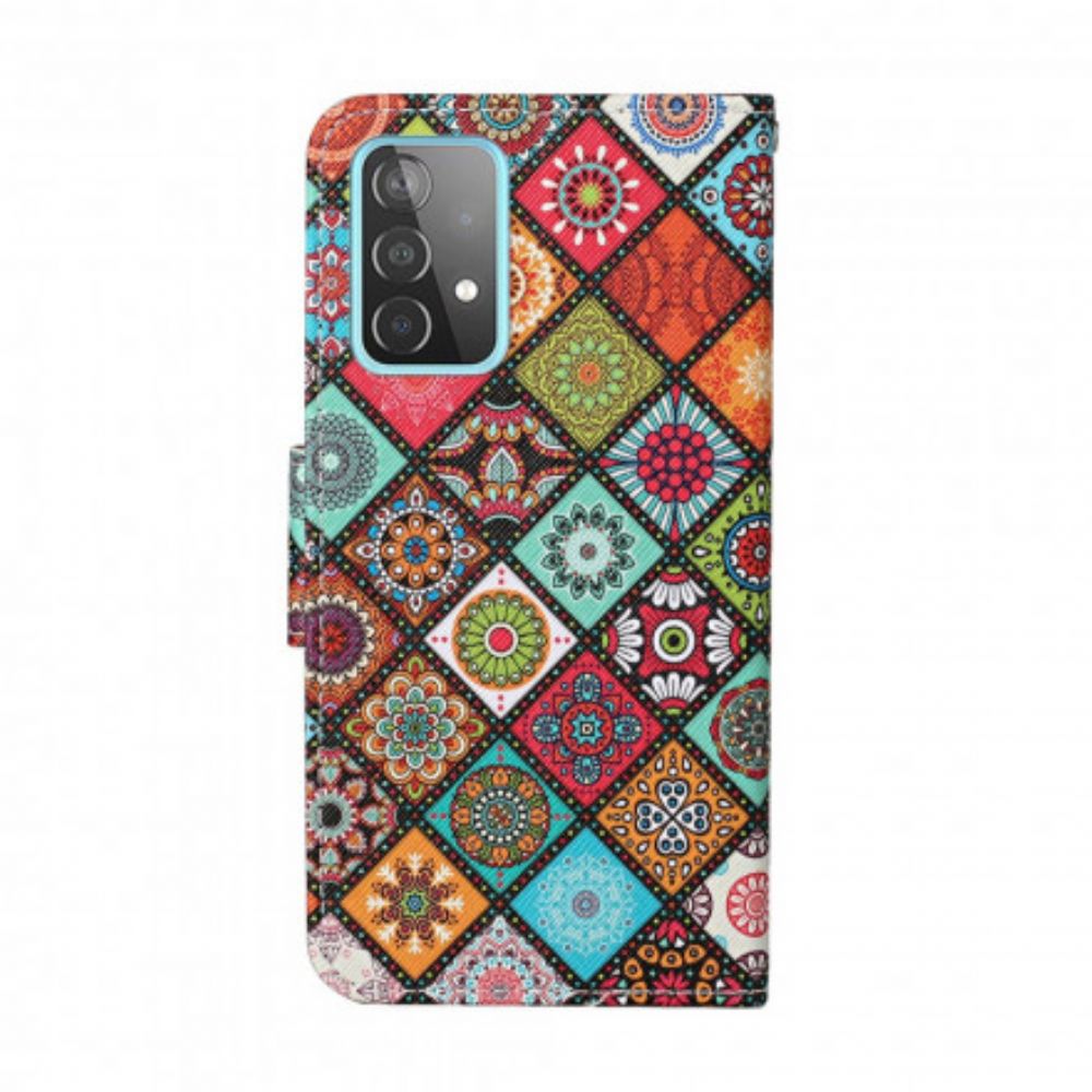 Lederhüllen Für Samsung Galaxy A52 4G / A52 5G / A52s 5G Patchwork-mandalas Mit Lanyard