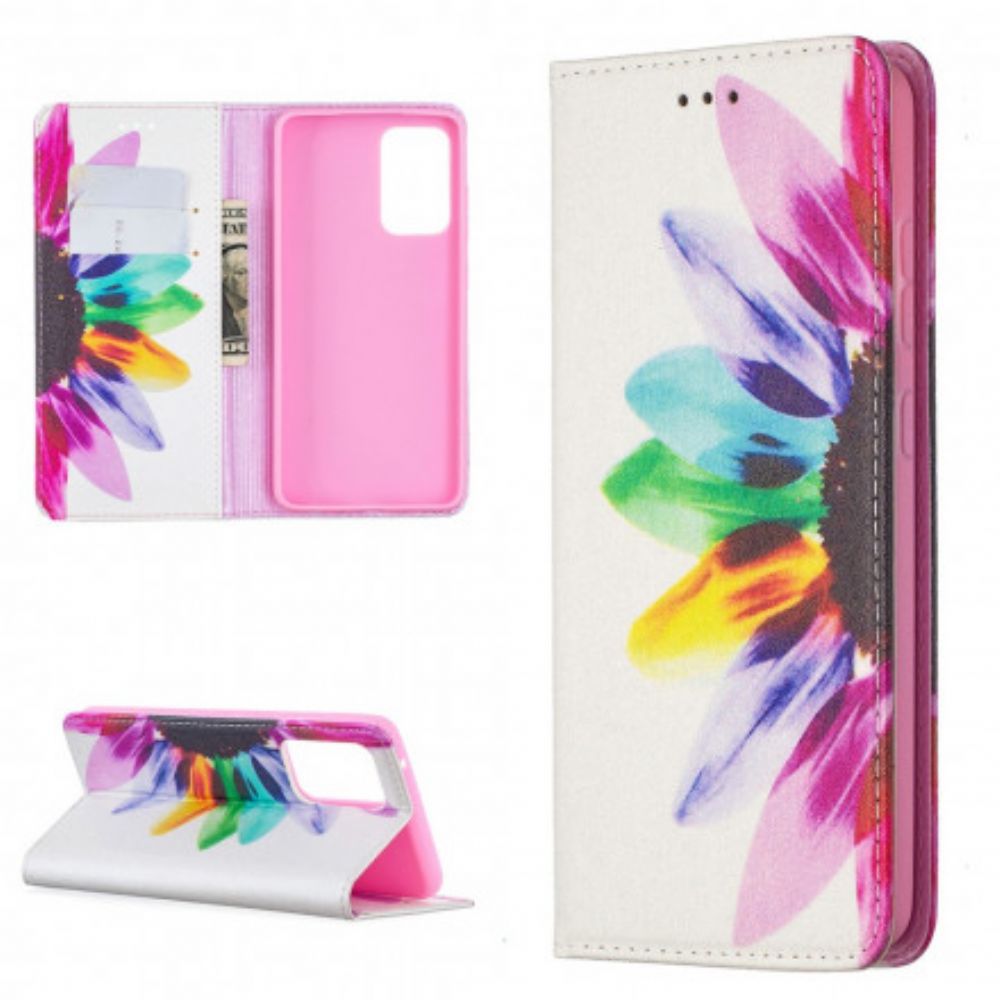 Schutzhülle Für Samsung Galaxy A52 4G / A52 5G / A52s 5G Flip Case Aquarell Blume