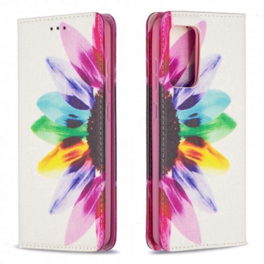 Schutzhülle Für Samsung Galaxy A52 4G / A52 5G / A52s 5G Flip Case Aquarell Blume