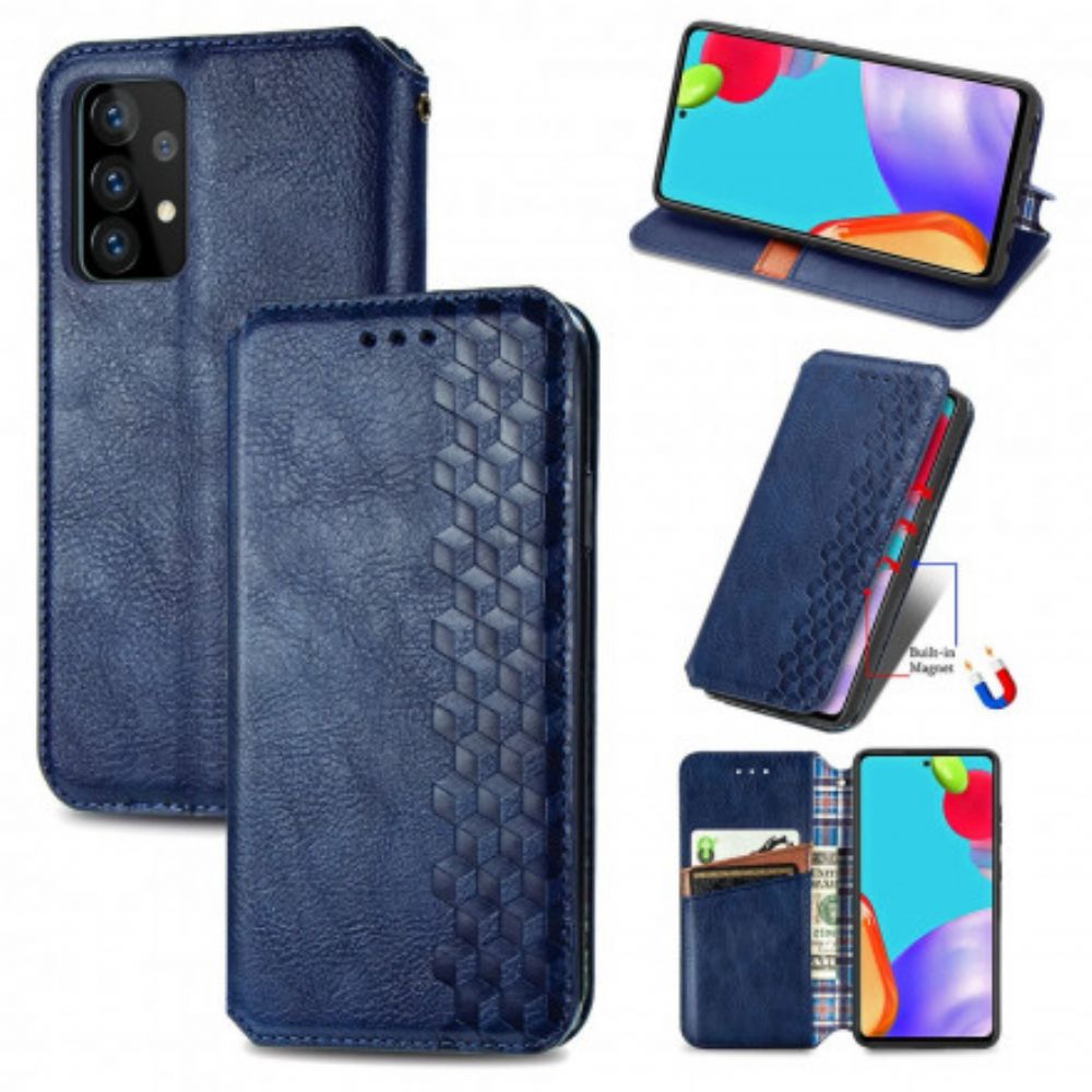 Schutzhülle Für Samsung Galaxy A52 4G / A52 5G / A52s 5G Flip Case Ledereffekt Mit Rautenstruktur