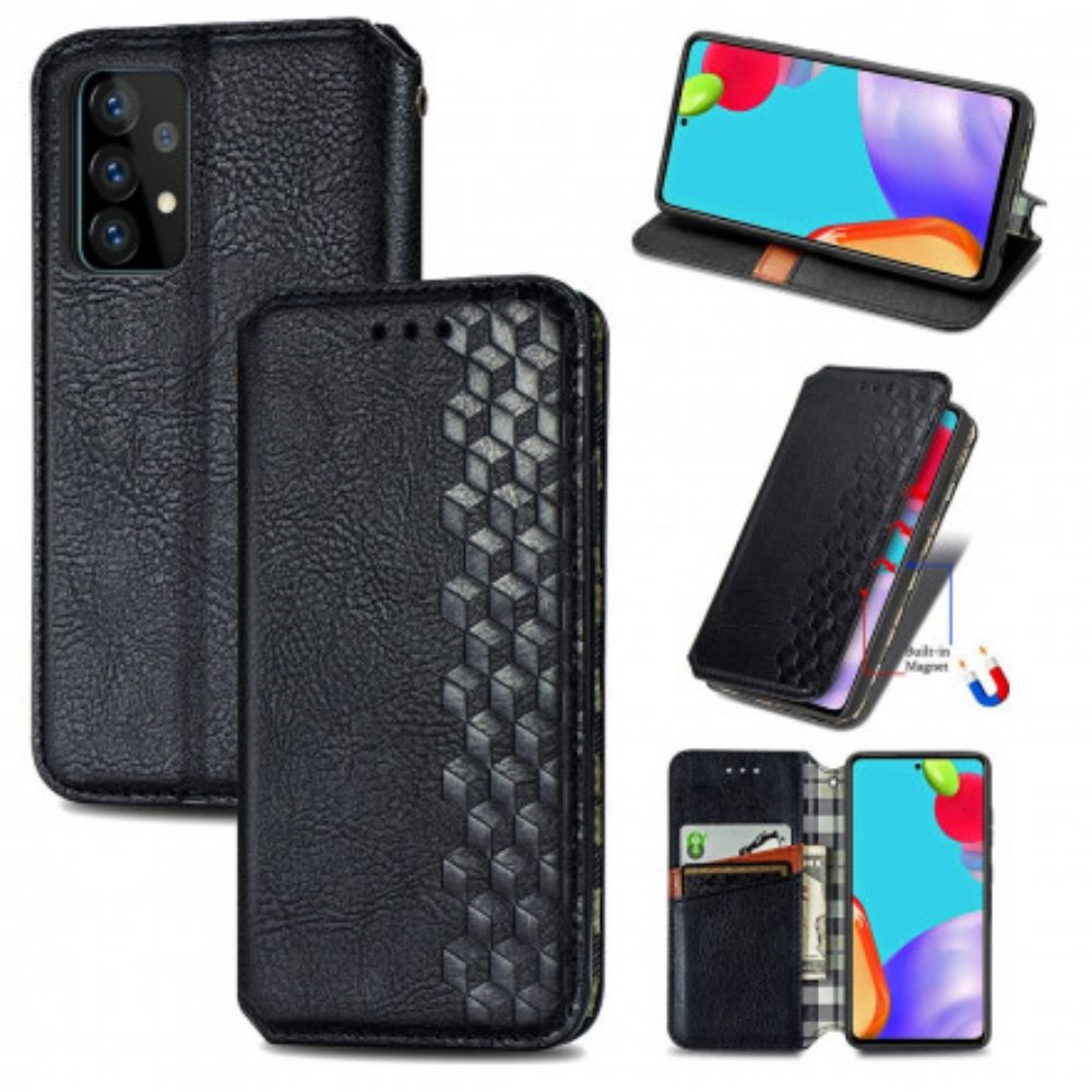 Schutzhülle Für Samsung Galaxy A52 4G / A52 5G / A52s 5G Flip Case Ledereffekt Mit Rautenstruktur