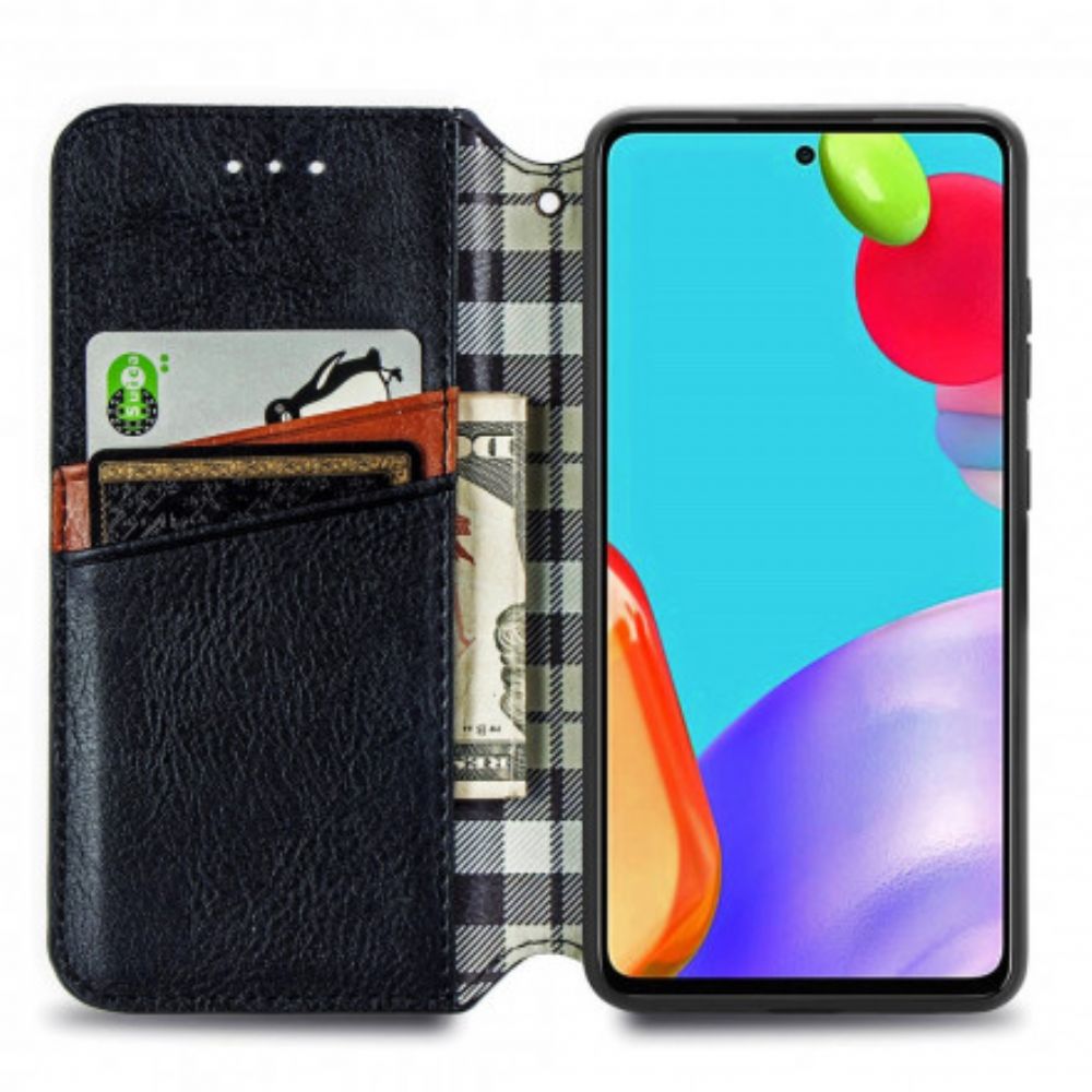 Schutzhülle Für Samsung Galaxy A52 4G / A52 5G / A52s 5G Flip Case Ledereffekt Mit Rautenstruktur